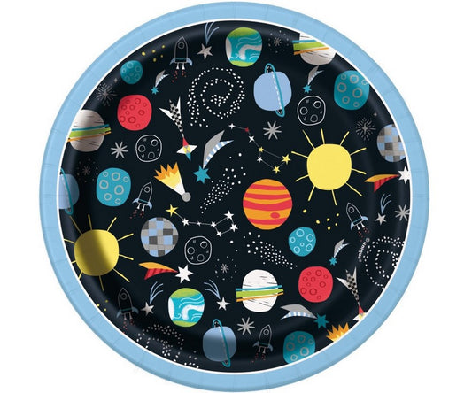 Outer Space Round 7" Dessert Plates 8/CT