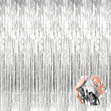 Silver Foil Doorway Tinsel Curtain Backdrop 1 pc. 9.8ft x 3.28ft Decoration