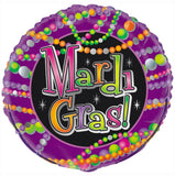 Mardi Gras Beads Round Foil Balloon 18"