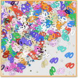 Number 40 & Stars Party Confetti Decoration Multi-Color 1/2oz