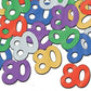 Fanci-Fetti Number 80 Party Confetti Decoration Multi-Color 1/2oz