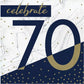 Navy & Gold Milestone 70th Birthday Lunch Napkins Paper 6.5" x 6.5" 16/CT
