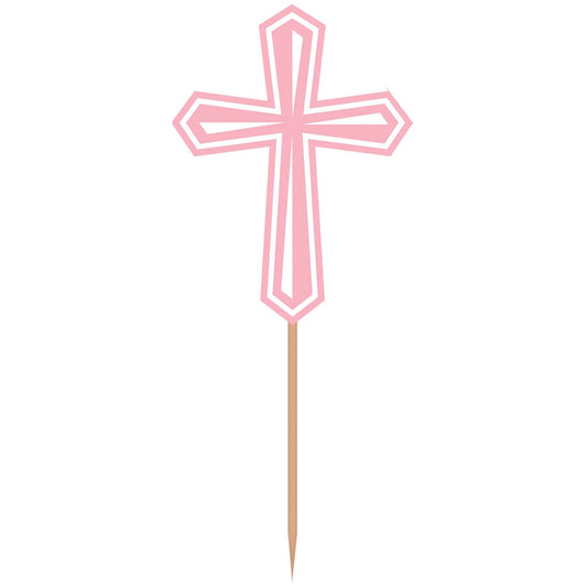 Communion Cross Party Picks - Pink 36/PCS