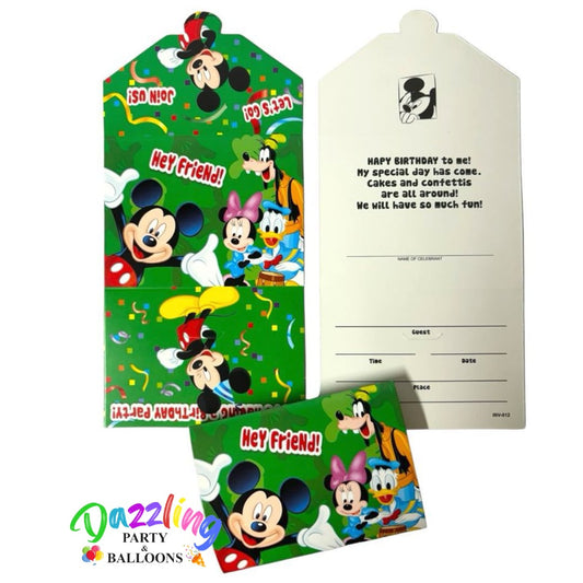 Mickey Mouse Birthday Invitations 6/CT