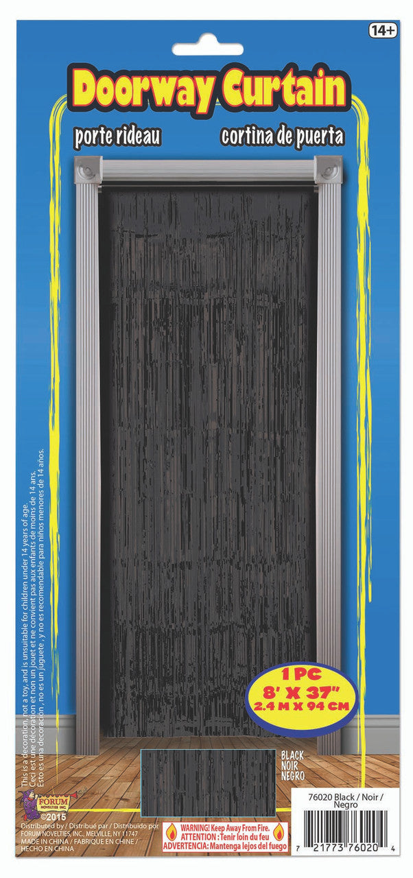 Black Doorway Backdrop Tinsel Curtain