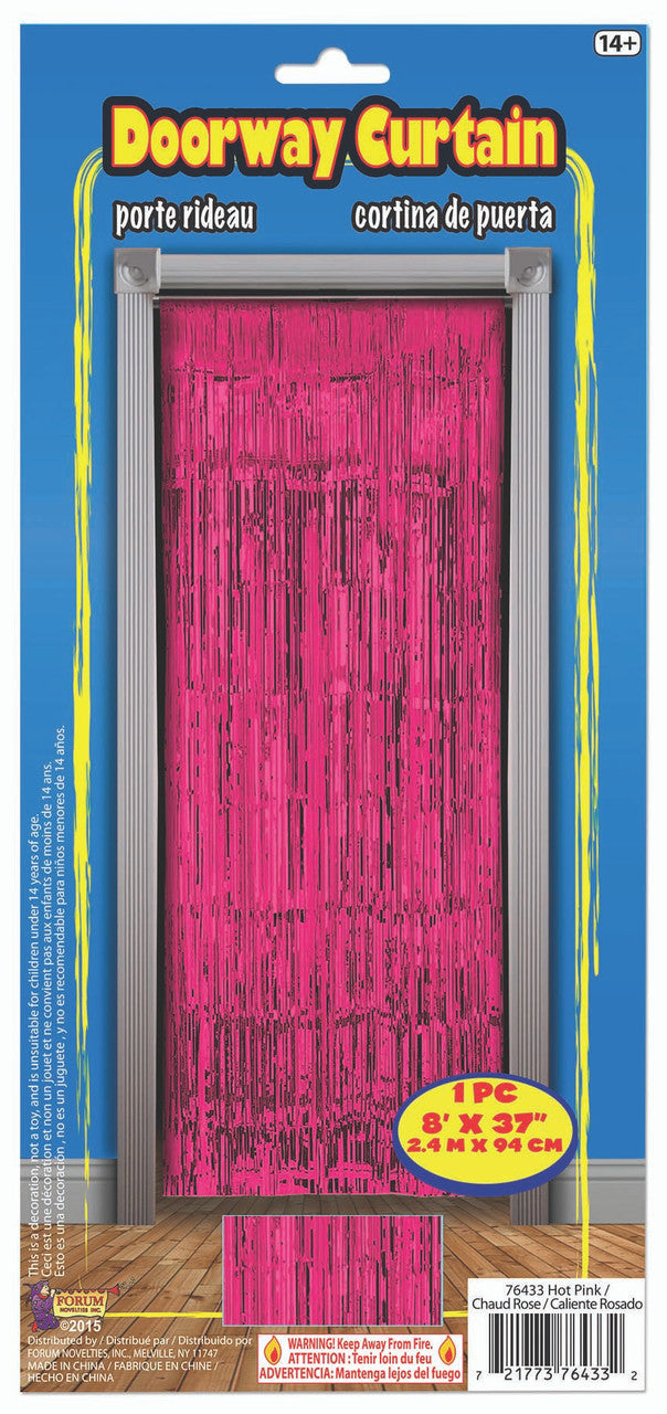 Pink Doorway Backdrop Tinsel Curtain