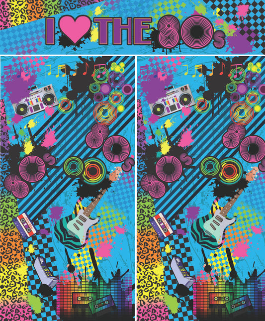 80s Retro Backdrop Set Decor