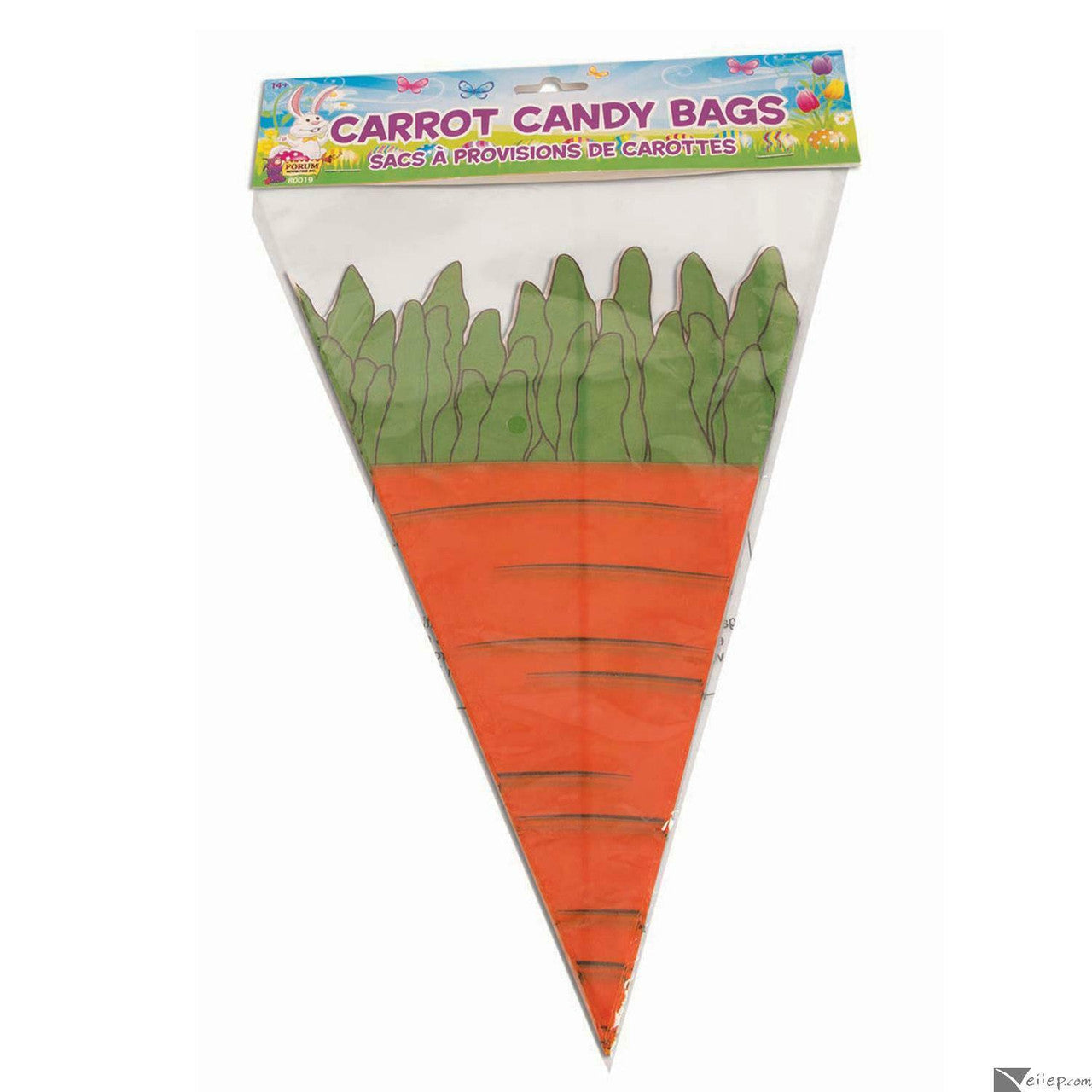 Easter Bunny Rabbit Eggs Sunday Spring Holiday Party Carrot Treat Bags 11" 12pk
