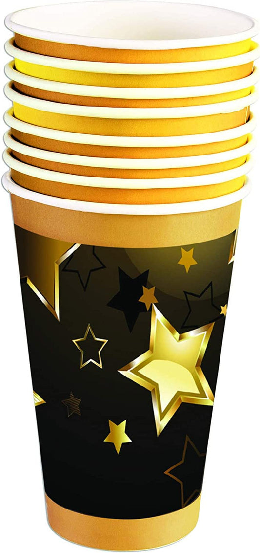 Generic black and gold stars paper cups