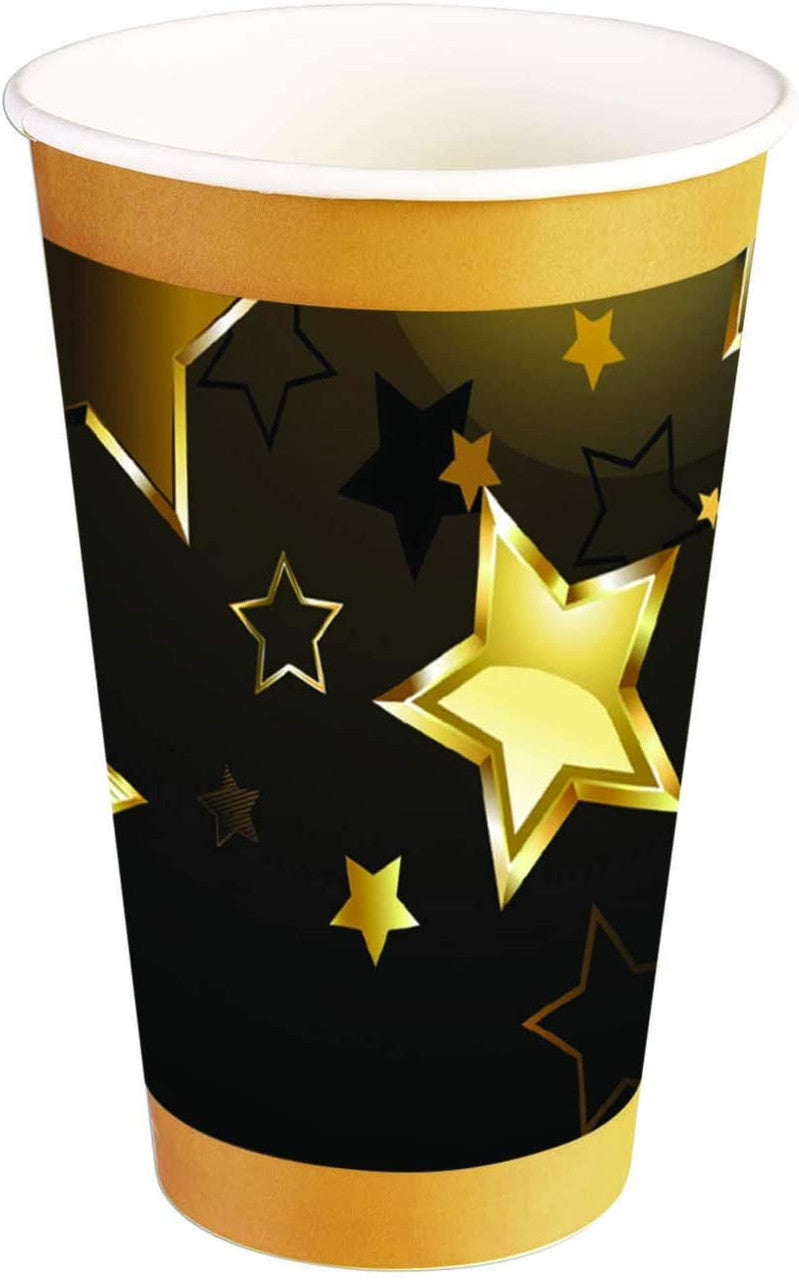 Generic black and gold stars paper cups
