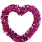 Hot Pink Tinsel Heart Hanging Valentine's Day Decoration