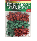 Assorted Red & Green Gift Wrapping Bows 9pcs