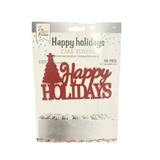 Happy Holidays Red Glitter Christmas Cake Topper