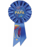 Futur Papa Blue Rosette Pin French 1 Pack