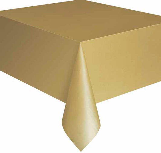 Plastic Gold Tablecover 54" x 108" 1/CT