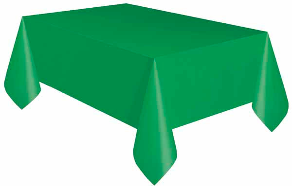 Plastic Emerald Green Tablecover 54" x 108" 1/CT