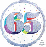 Anagram 18" Holographic Glitter 65 Happy Birthday Foil Balloon Party Decor