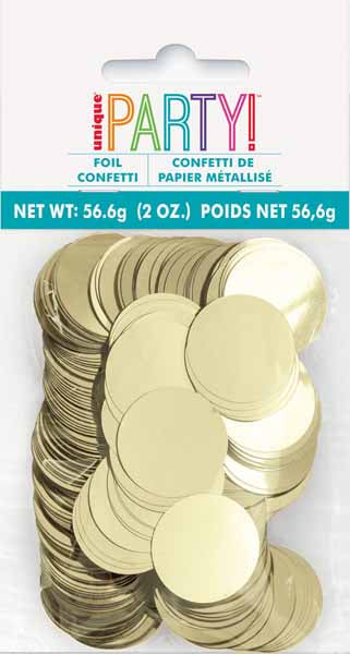 2oz Gold Round Foil Confetti 1/CT