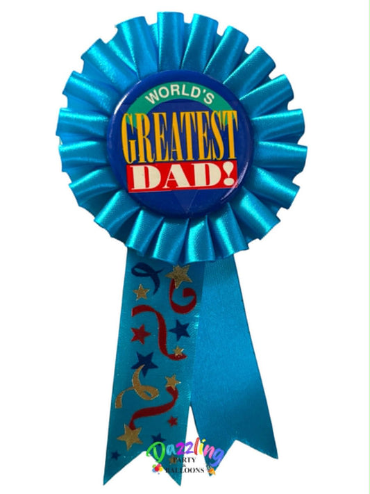 World's Greatest Dad Rosette Pin