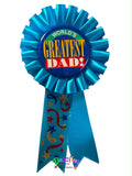 World's Greatest Dad Rosette Pin