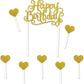 Happy Birthday Golden Cake Topper