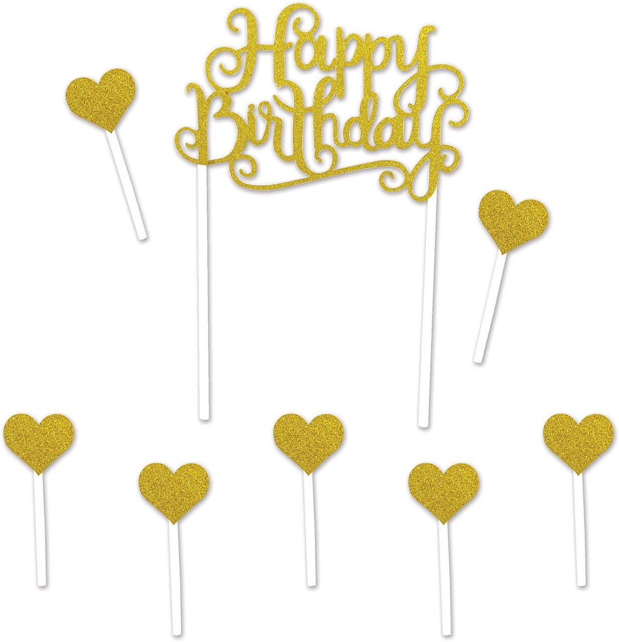 Happy Birthday Golden Cake Topper