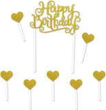 Happy Birthday Golden Cake Topper