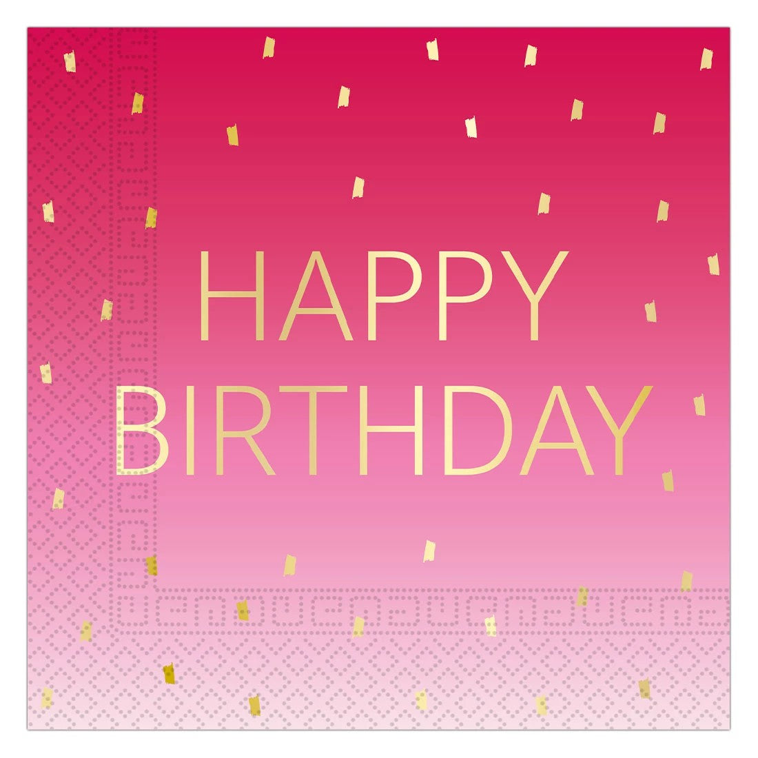 Pink & Gold Happy Birthday Luncheon Napkins - 20 Pack