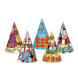 Assorted Paper Circus Birthday Party Cone Hat 1/pc