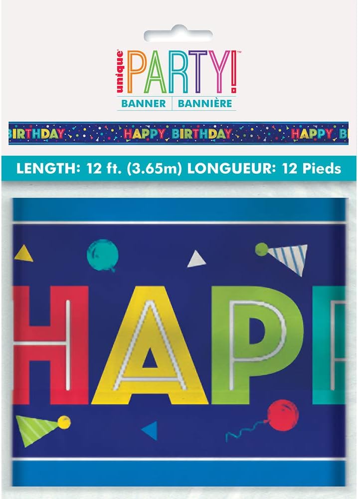 Happy Birthday Foil Letter Banner 12ft