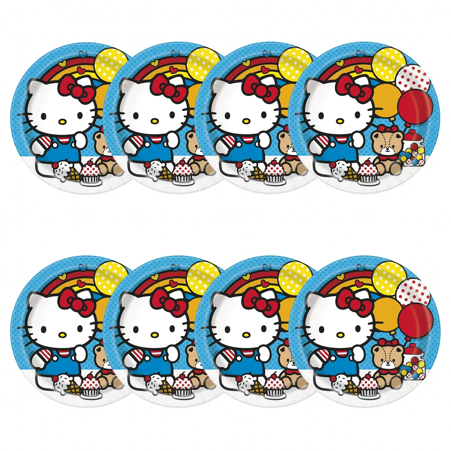Hello Kitty Dessert Plates 7" - 8 Count