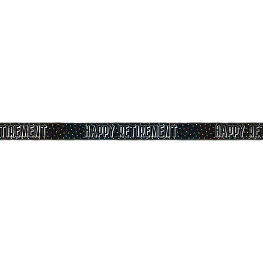 Black Happy Retirement Banner 12ft