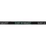 Black Happy Retirement Banner 12ft