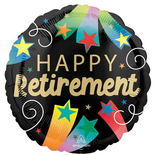 Happy Retirement Stars Foil Balloon 18"