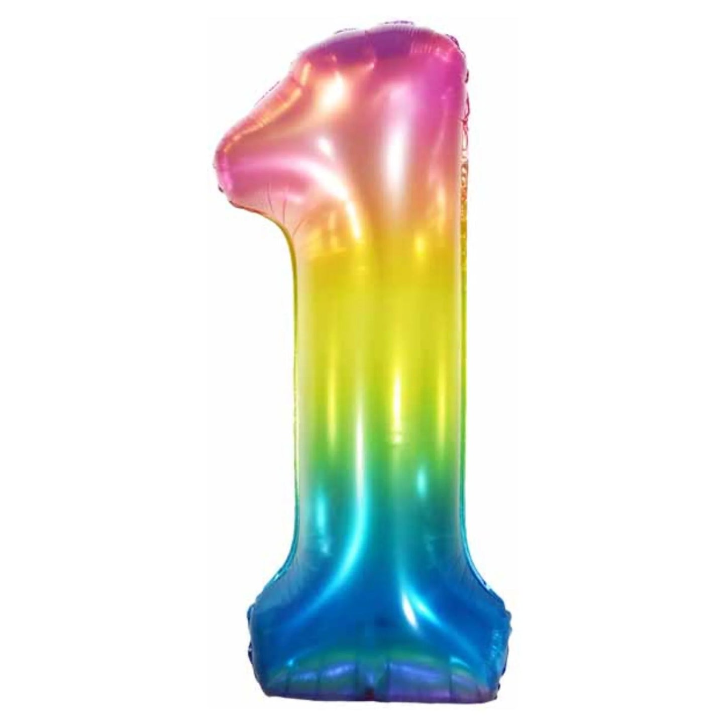 34" Jelly Rainbow Color Number 1 Balloon