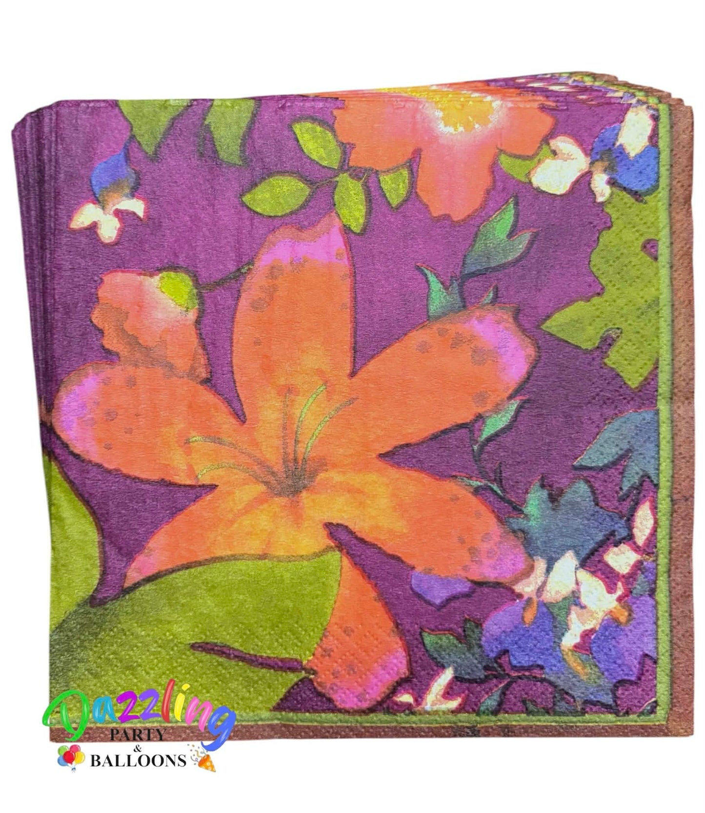 Floral patterned product with vibrant colors on a white background