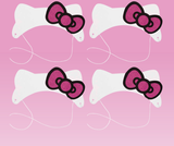Pink background with white bows and pink bows in the center