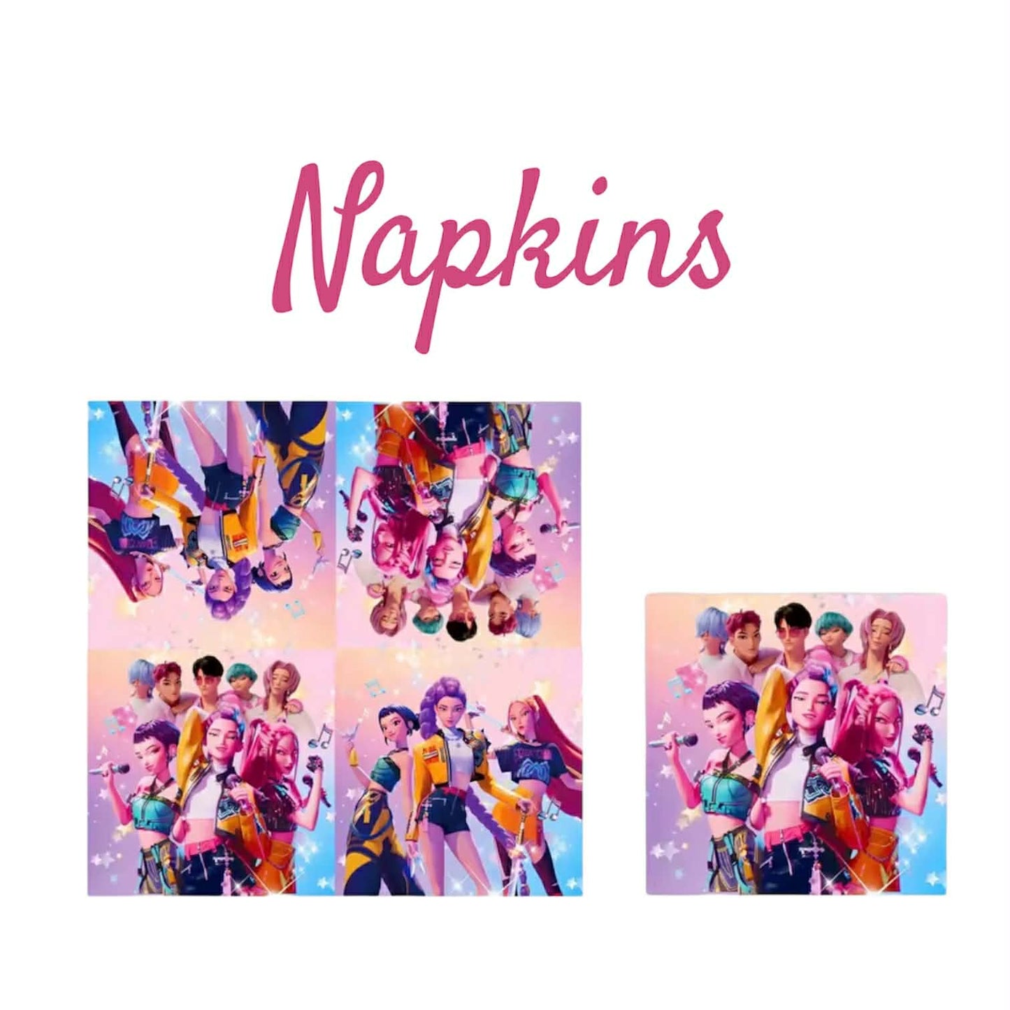 K-Pop Demon Hunters Inspired Anime Large Napkins