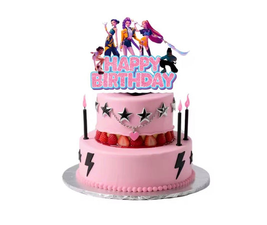 K-Pop Demon Hunters Inspired Anime Cake Topper