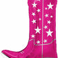 pink cowboy boot shaped foil balloon