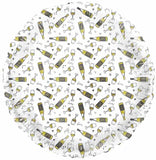 All over print wine bottles and wine glasses round foil balloon