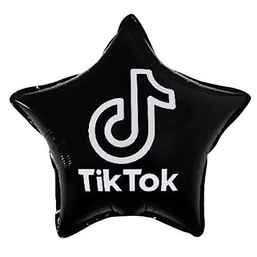TikTok 18" Star Shape Black Foil Balloon