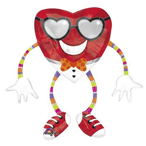 Anagram 41" Funky Heart Guy Valentine's Day Airwalker Foil Balloon