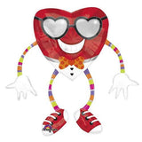 Anagram 41" Funky Heart Guy Valentine's Day Airwalker Foil Balloon