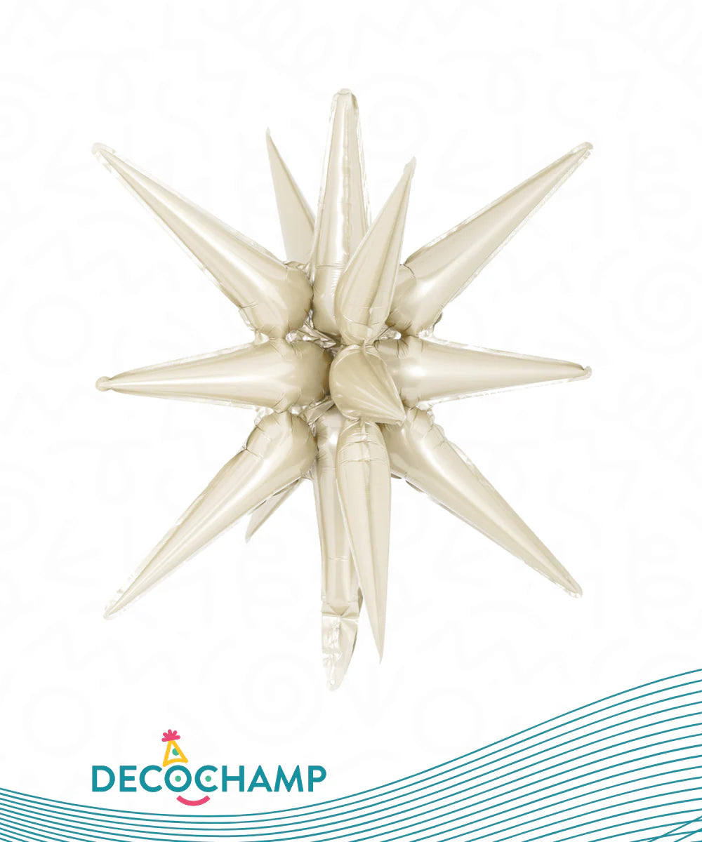 26" 3D Starburst Foil Air Balloon Latte Beige