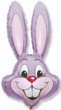 Huge Pastel Lilac Rabbit Head Foil Balloon