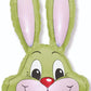 Huge Pastel Lime Green  Rabbit Head Foil Balloon