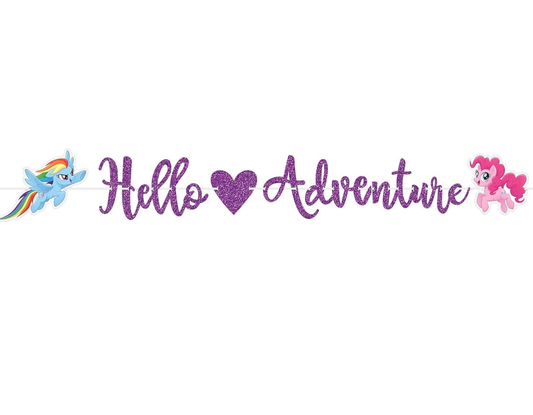 My Little Pony Friendship Adventures Glitter Ribbon Letter Banner - 12' (1 Set) - Sparkling Party Decoration For Kids