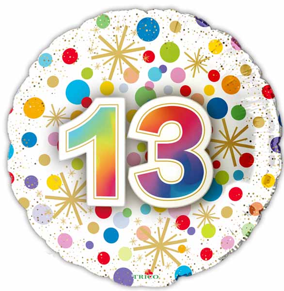 13 Number 18" Round Foil Balloon