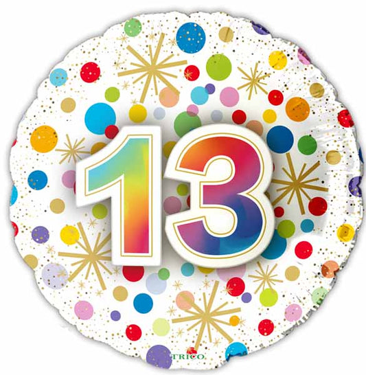 13 Number 18" Round Foil Balloon